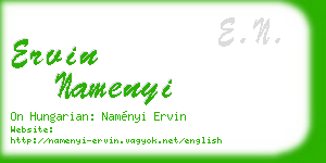 ervin namenyi business card